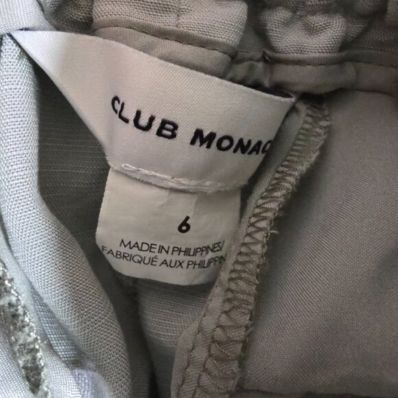 Club Monaco Pull On Pant Size 6 Wide Leg Woven Linen Cropped Relaxed Chic - Picture 7 of 12